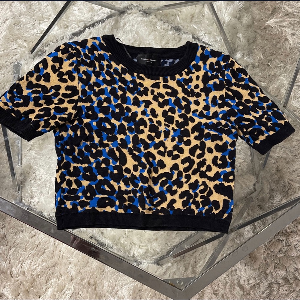 Cheetah Sweater Crop Top